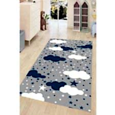 Yıldız Ve Bulut Desenli Dijital Baskılı Halı