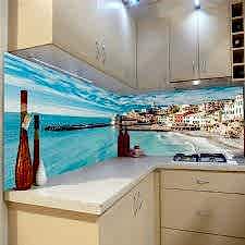 Cennet Evleri Sahili Manzaralı Tezgah Arası Cam Panel