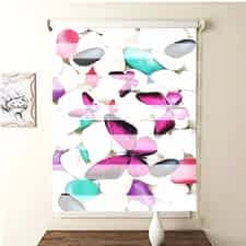 Kelebekler Baskılı Zebra Perde