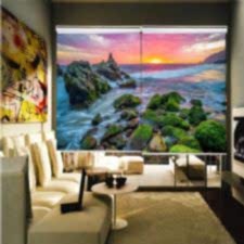 Dijital Baskılı Manzara Resimli Store Perde