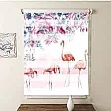 Flamingo Baskılı Zebra Perde