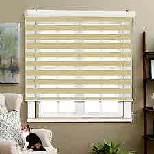 Koyu Krem Zebra Perde