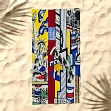 Hipi Motifli Dijital Baskılı Plaj Havlusu