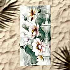 Doğal Çiçekler Dijital Baskılı Plaj Havlusu