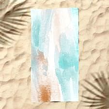 Su Yeşili Sulu Boya Dijital Baskılı Plaj Havlusu