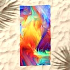 Rengarenk Geçişler Dijital Baskılı Plaj Havlusu