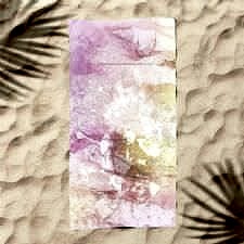 Pembe Sulu Boya Dijital Baskılı Plaj Havlusu