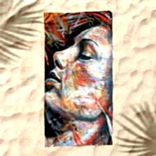 Sanatsal Kadın Dijital Baskılı Plaj Havlusu