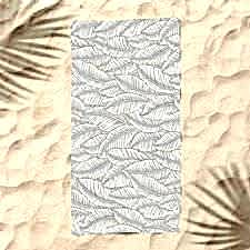 Soft Yapraklar Dijital Baskılı Plaj Havlusu