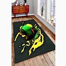 Yağlı Boya Detaylı Elma Dijital Baskılı Halı