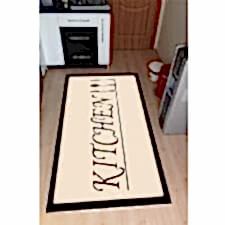 Kitchen Yazılı Desenli Dijital Baskılı Halı
