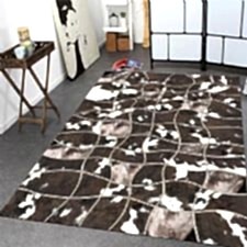 Asimetrik Çizgi Desenli Dijital Baskılı Halı