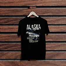 Bush Plane Alaska Siyah Renkli Baskılı T-Shirt