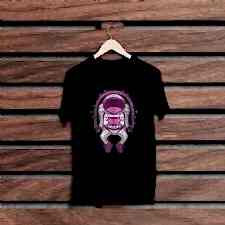 Astronot Uzay Yolu Siyah Renkli Baskılı T-Shirt